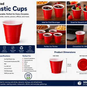 2Oz Red plastic cups